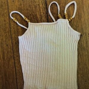 Kids Cream Camisole with Beaded Straps